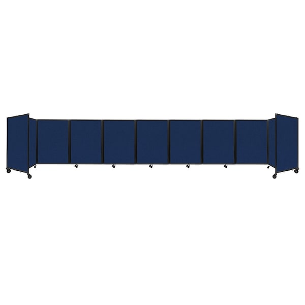 Room Divider 360 Folding Portable Partition 25' x 4' Navy Blue Fabric